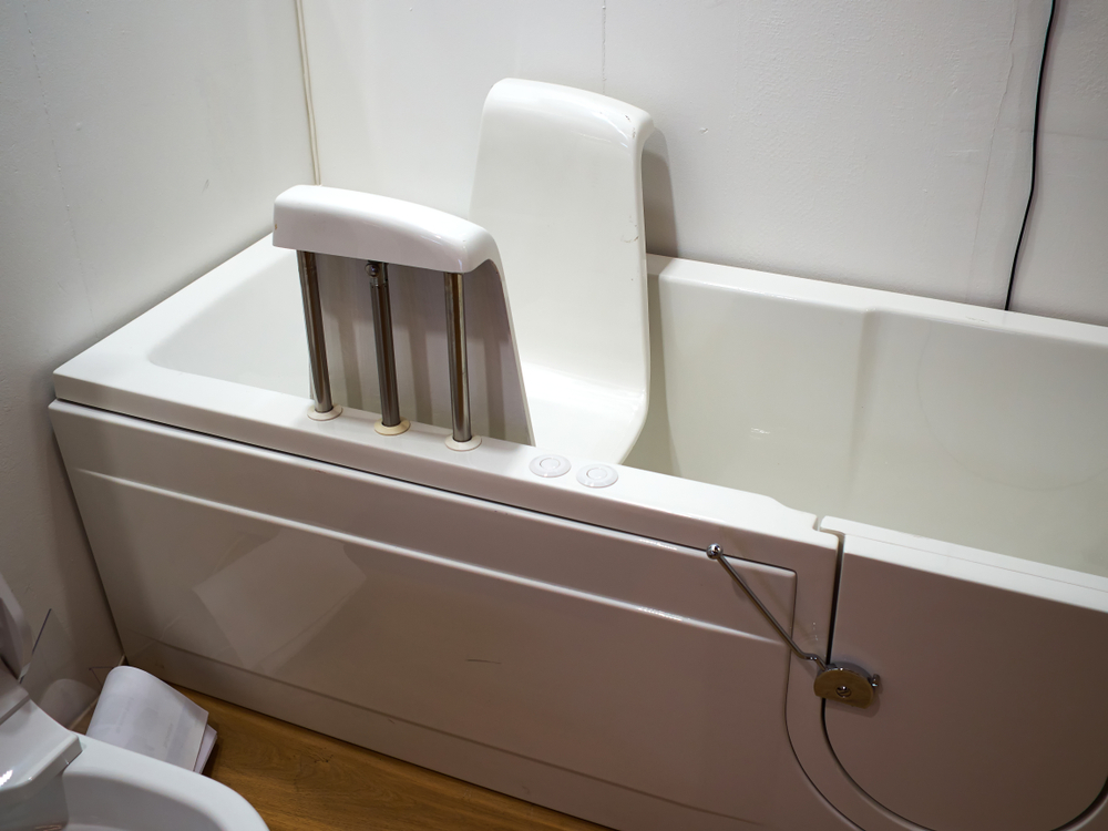 portable bath in kitchen for elderly