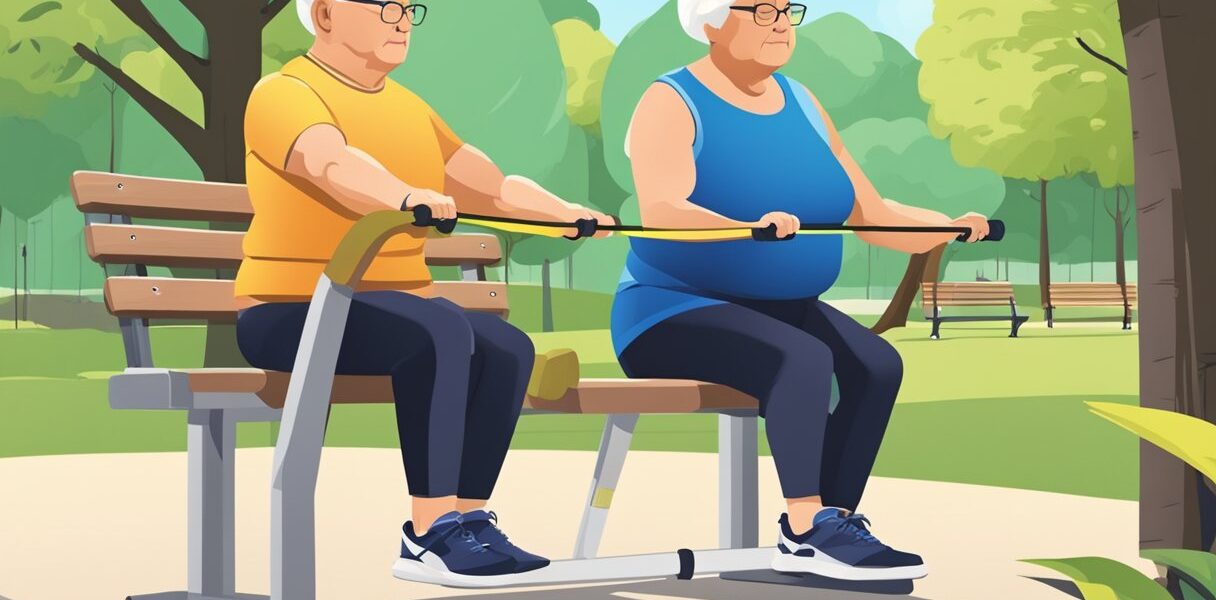 functional exercises for senior in a park